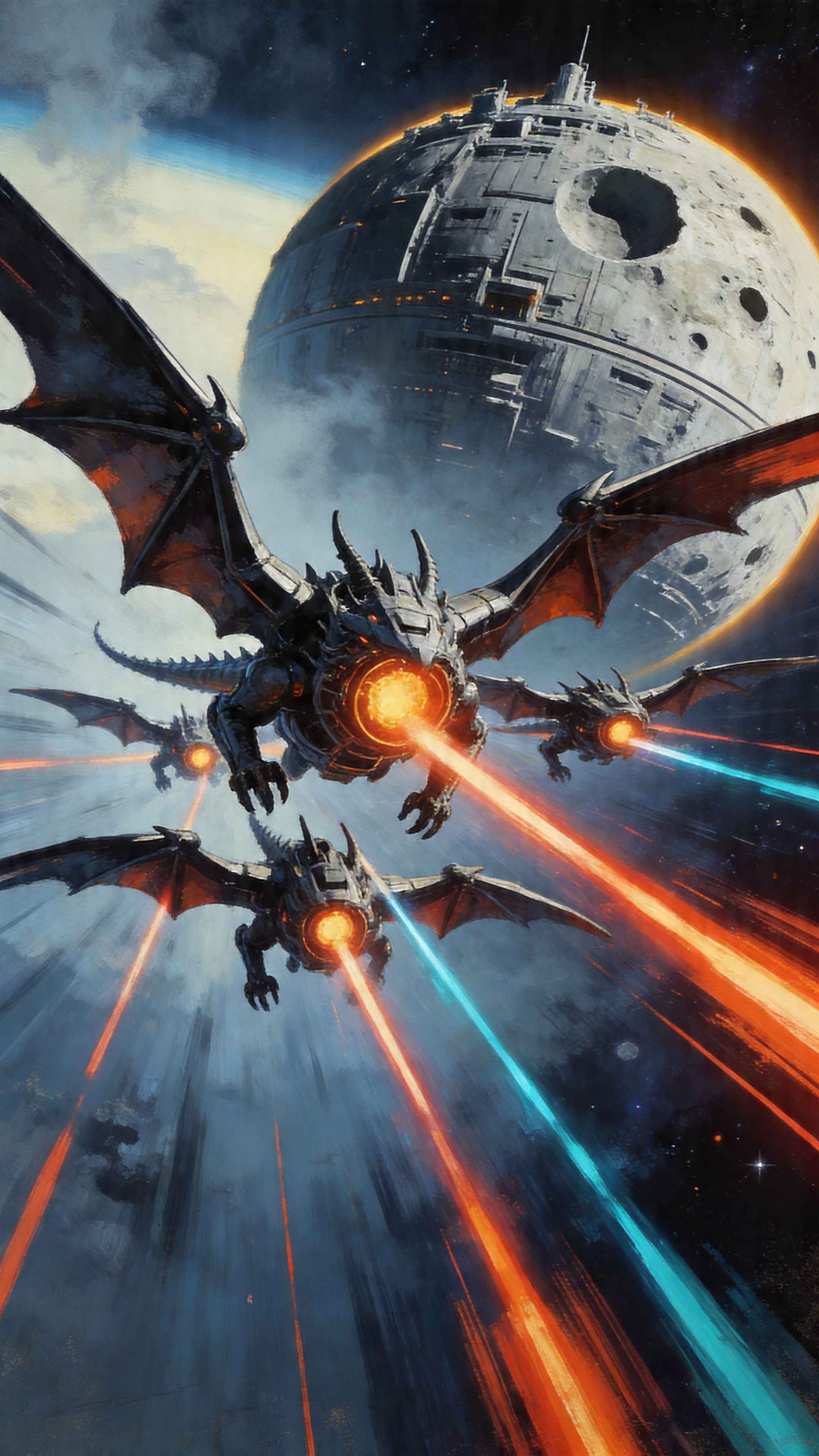 Mecha Dragon Space Fleet - 4K Wallpapers
