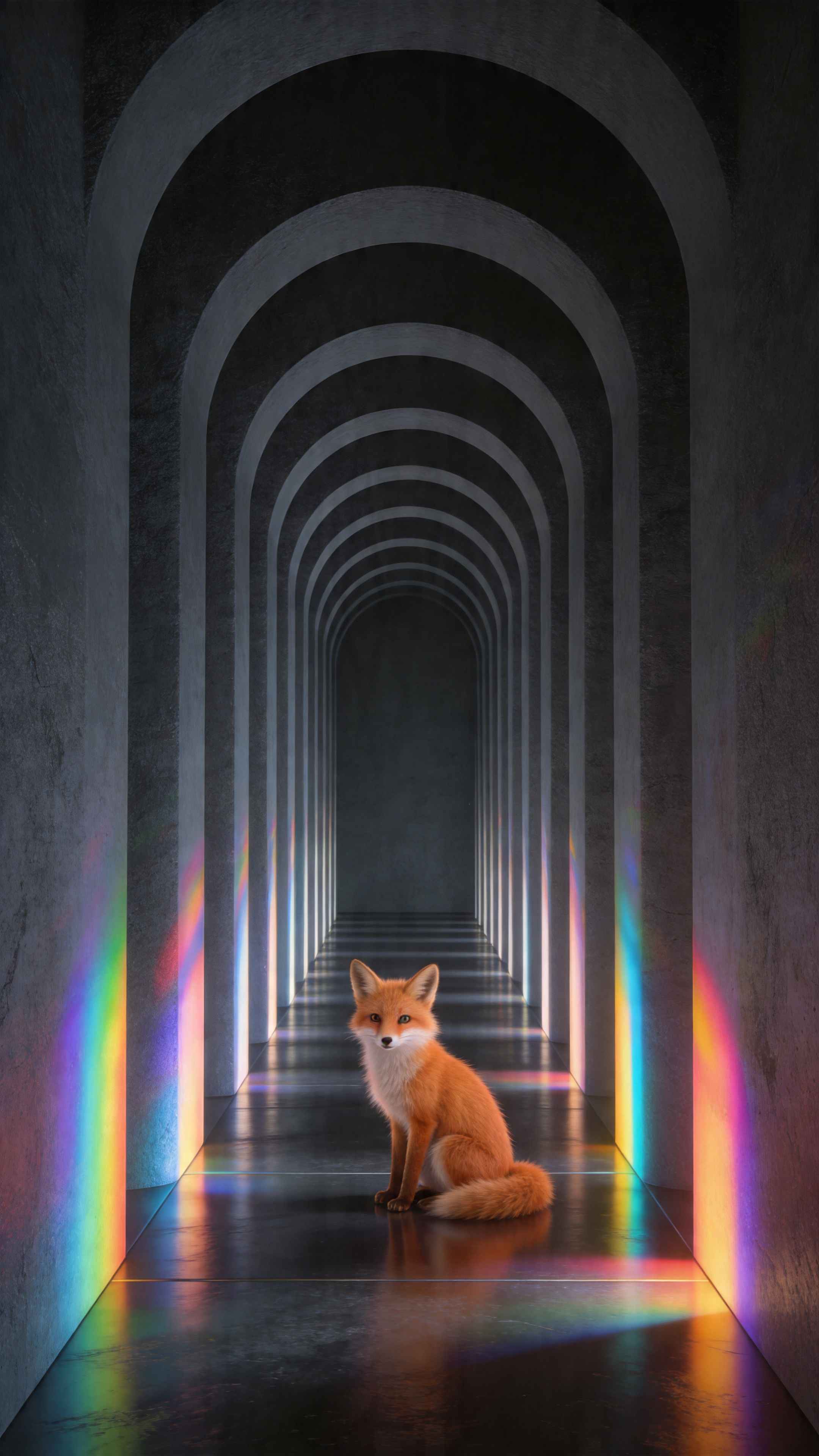 Red Fox Prism Arch - 4K Lock Screen