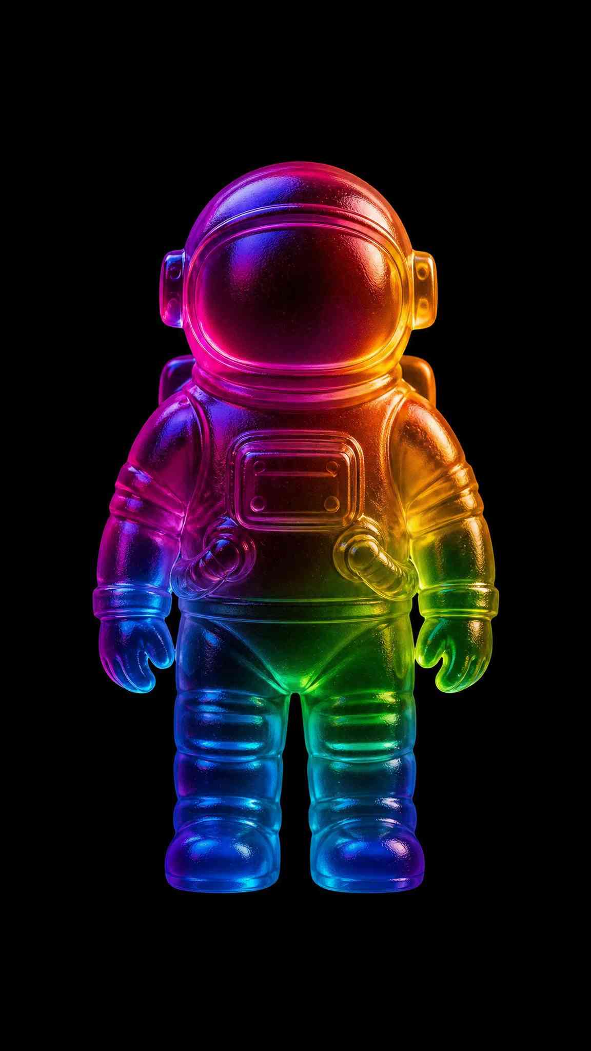 Rainbow Glass Astronaut - 4K Phone Wallpaper