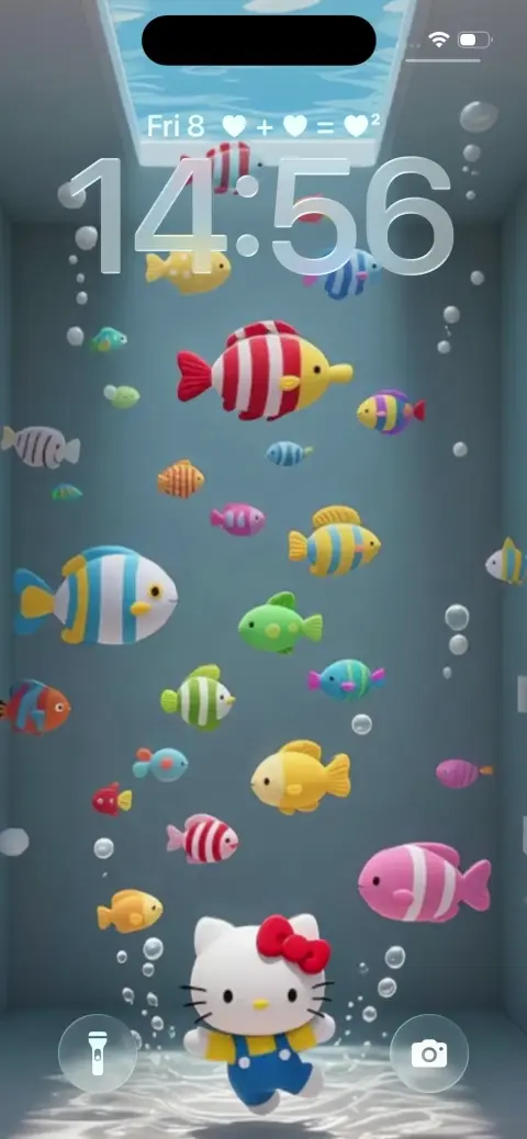 Hello Kitty Underwater 3D - 4K Lock Screen