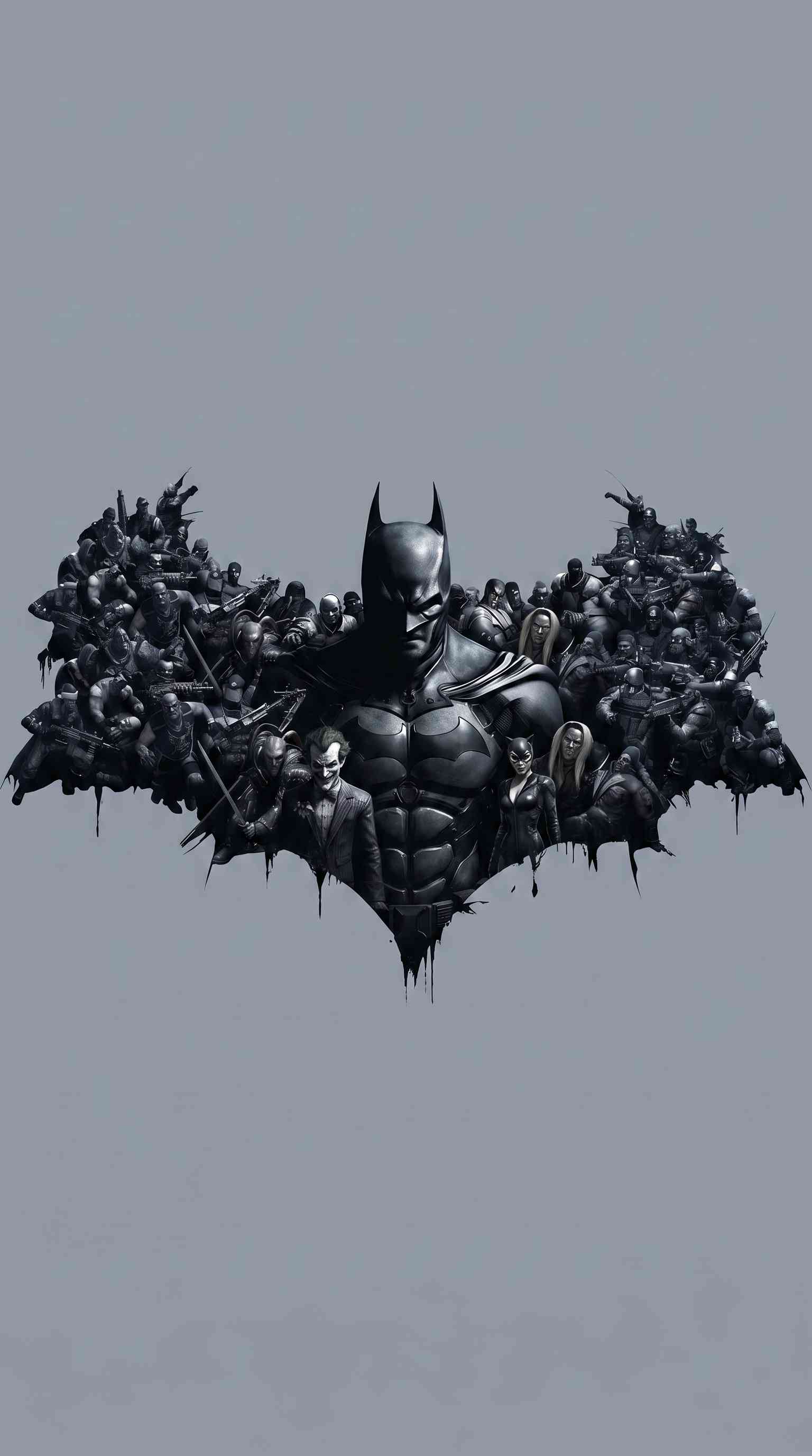 Batman Arkham City Villains - 4K Phone Background