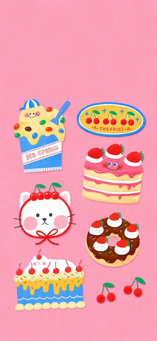 Postres y Gatos Kawaii - Fondos de Pantalla 4K