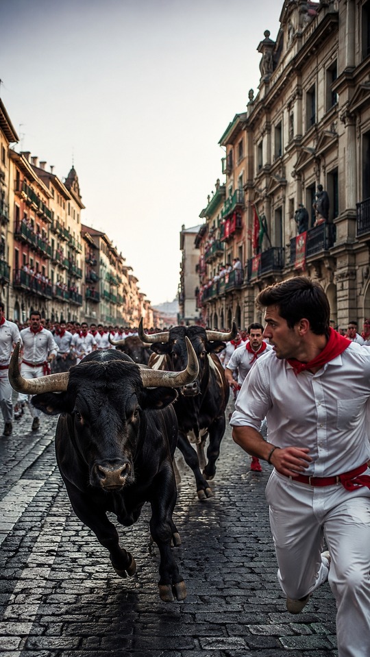 San Fermín Encierro - 4K Handy Wallpaper