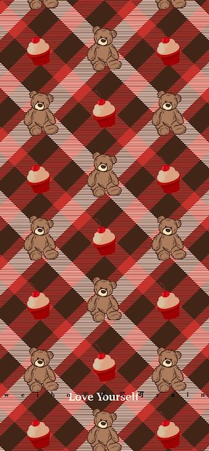 Osito y Cupcakes a Cuadros - Fondo de Pantalla 4K