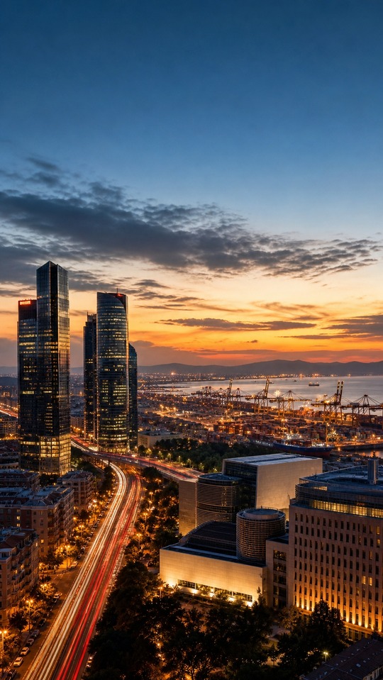 Économie Mondiale Skyline Urbaine - Fond d'écran 4K