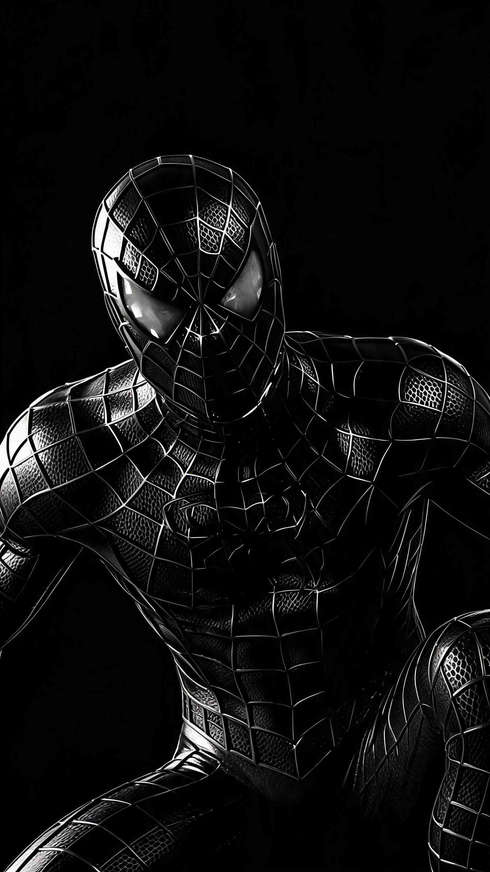 Black Suit Spider-Man Cinematic - 4K Phone Background