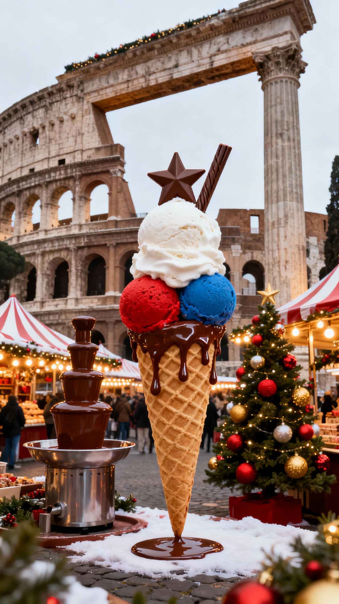 Weihnachts-Eis in Rom - 4K Hintergrundbild