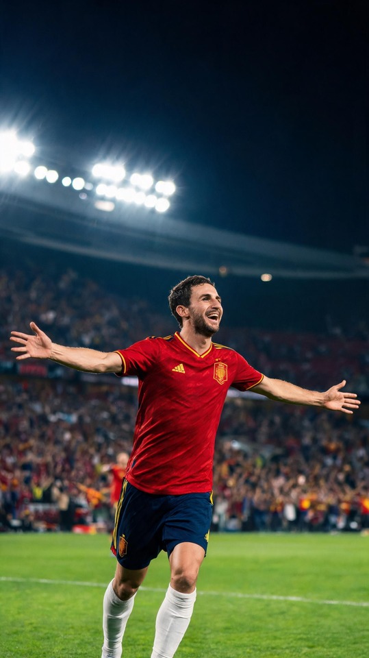Spain Next Match: Mikel Oyarzabal Celebration 4K Background