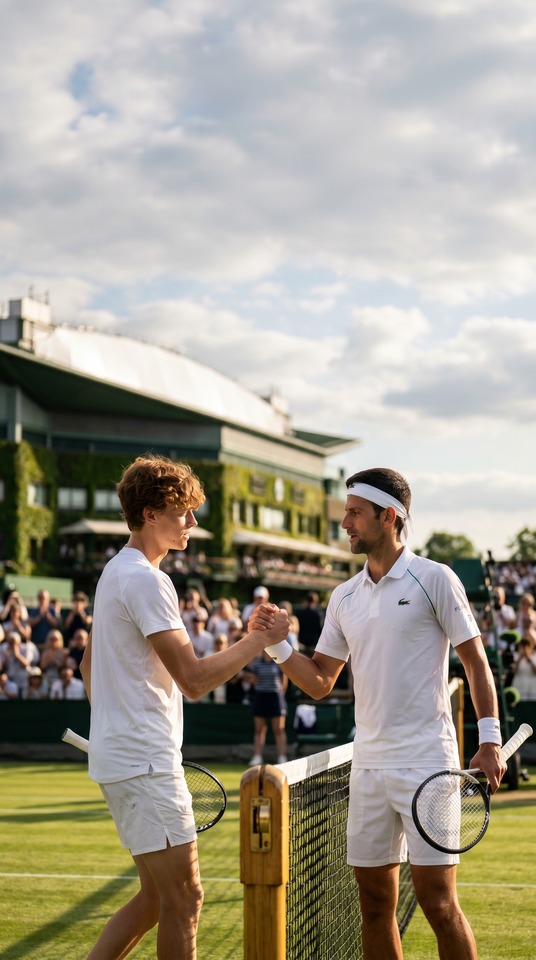 Sinner vs Djokovic Wimbledon - 4K Tennis Wallpaper