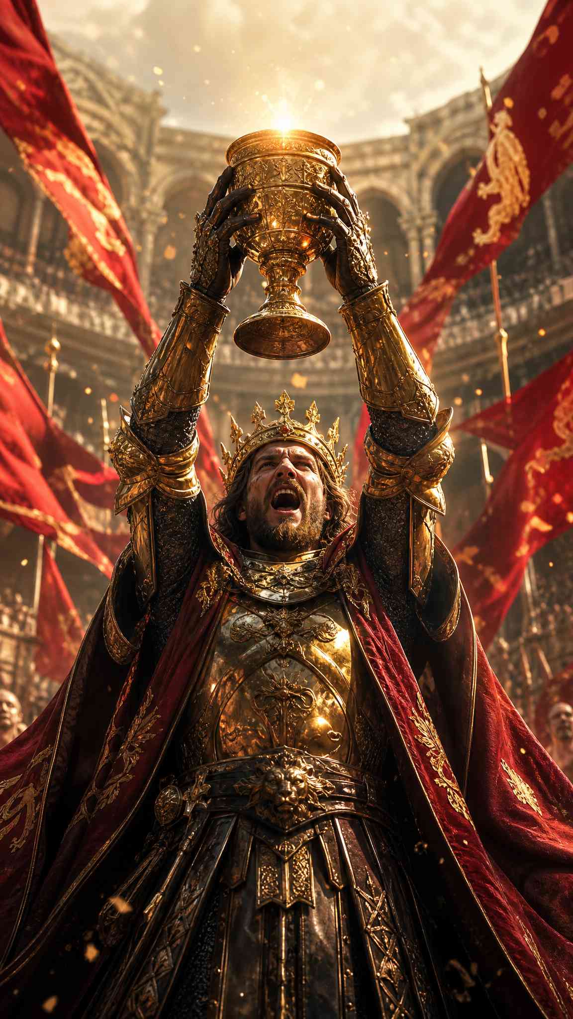 Golden King Victory - 4K Mobile Background