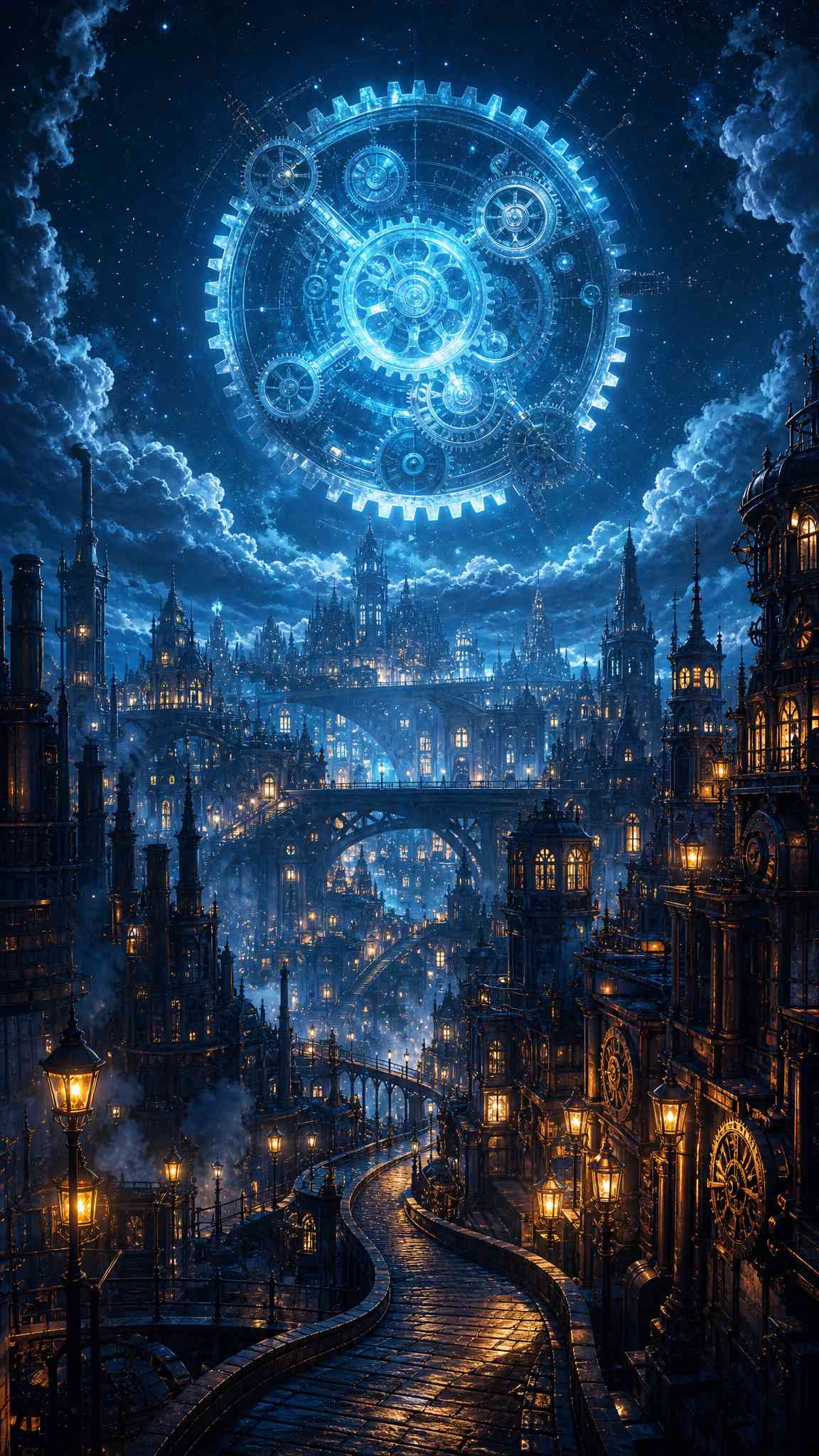 Steampunk Clockwork City - 4K Mobile Background