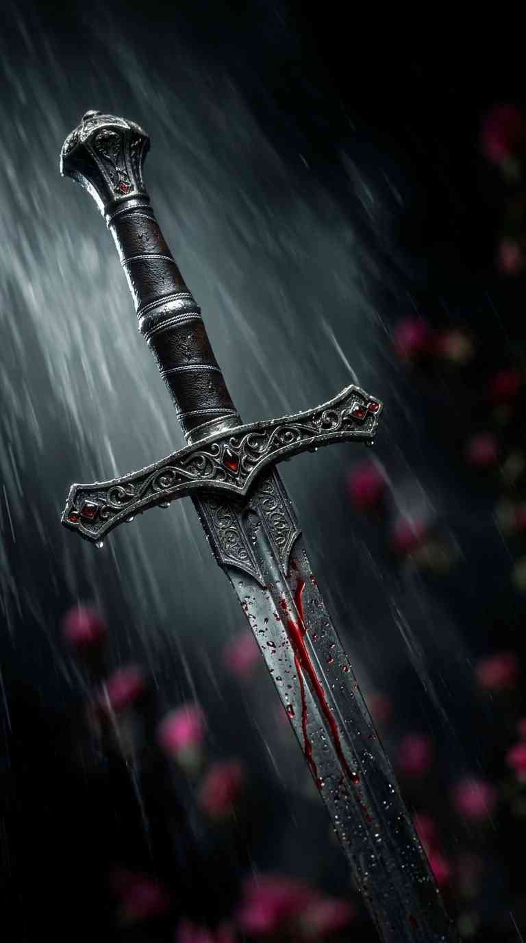 Bloody Ornate Sword - 4K Phone Background