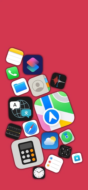 iOS App Icons Cascade - 4K Wallpaper