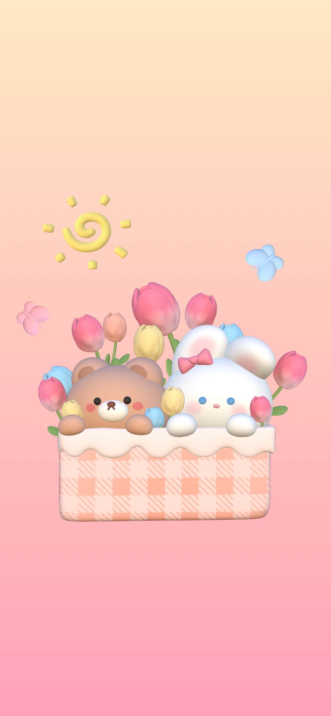 Ours et Lapin 3D Printemps - Arrière-plan Dynamique