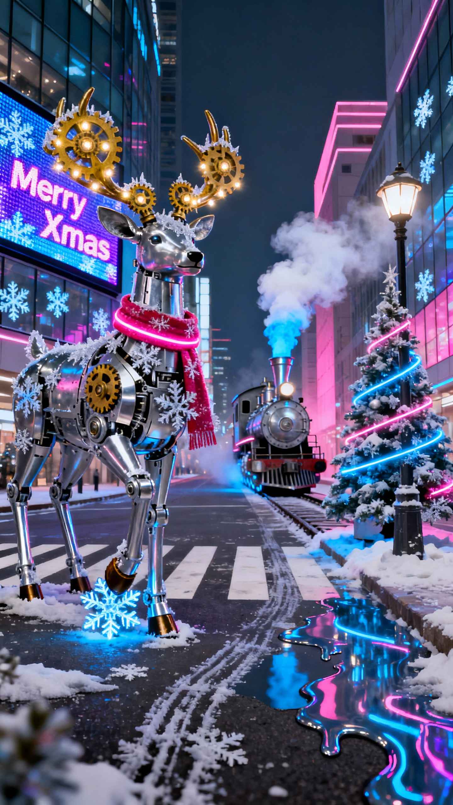 Reno Steampunk Navideño - Fondos para Celular
