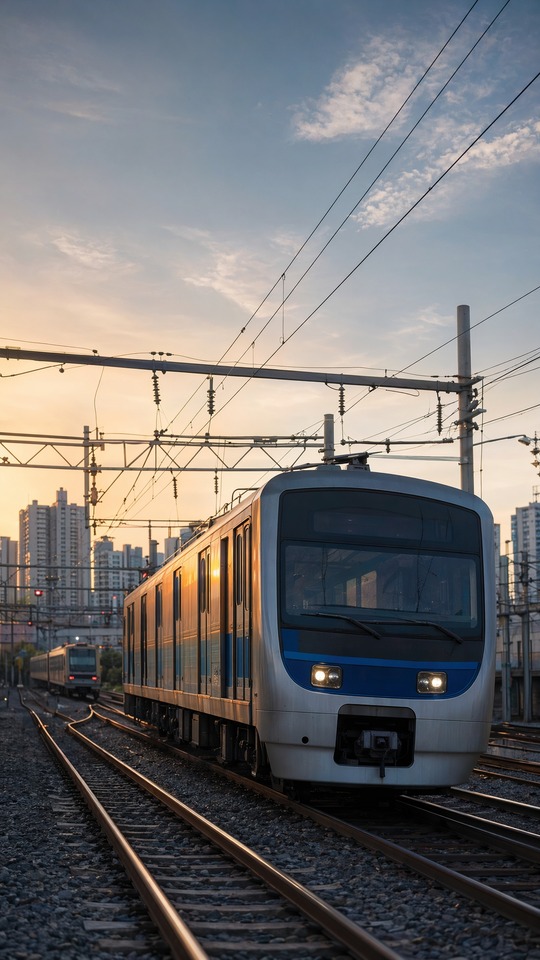 Seoul Subway Line 1 Sunset - 4K Wallpaper