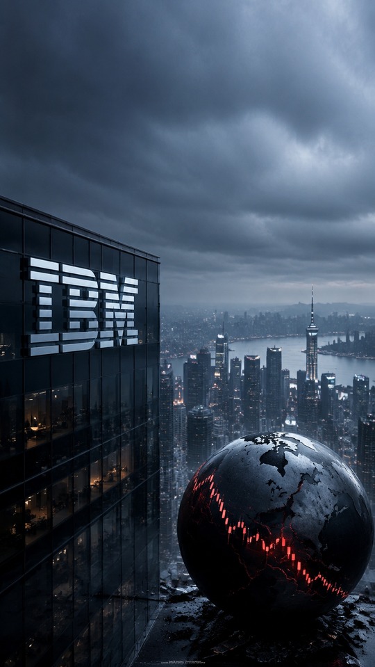 IBM Stock Price Market Crash - 4K Mobile Wallpaper