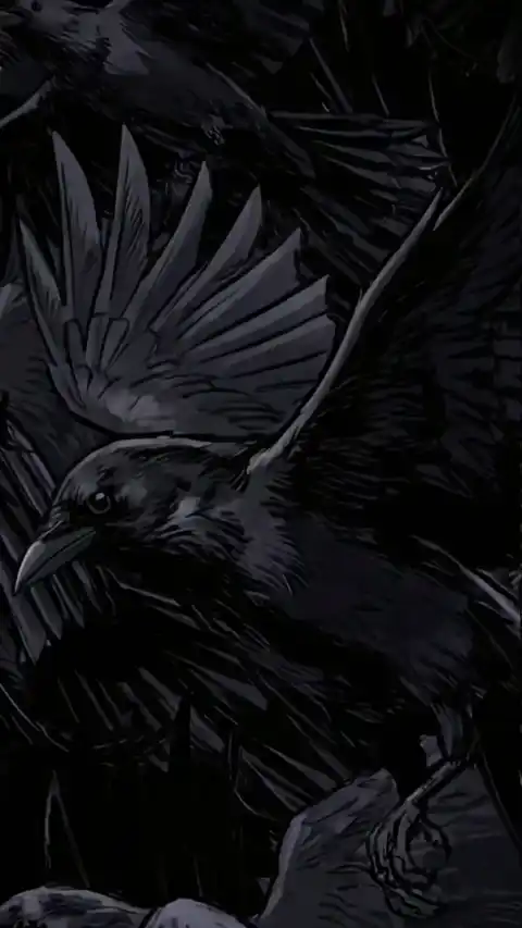 Corbeau Sombre Style Encre - Fond d'Écran Dynamique