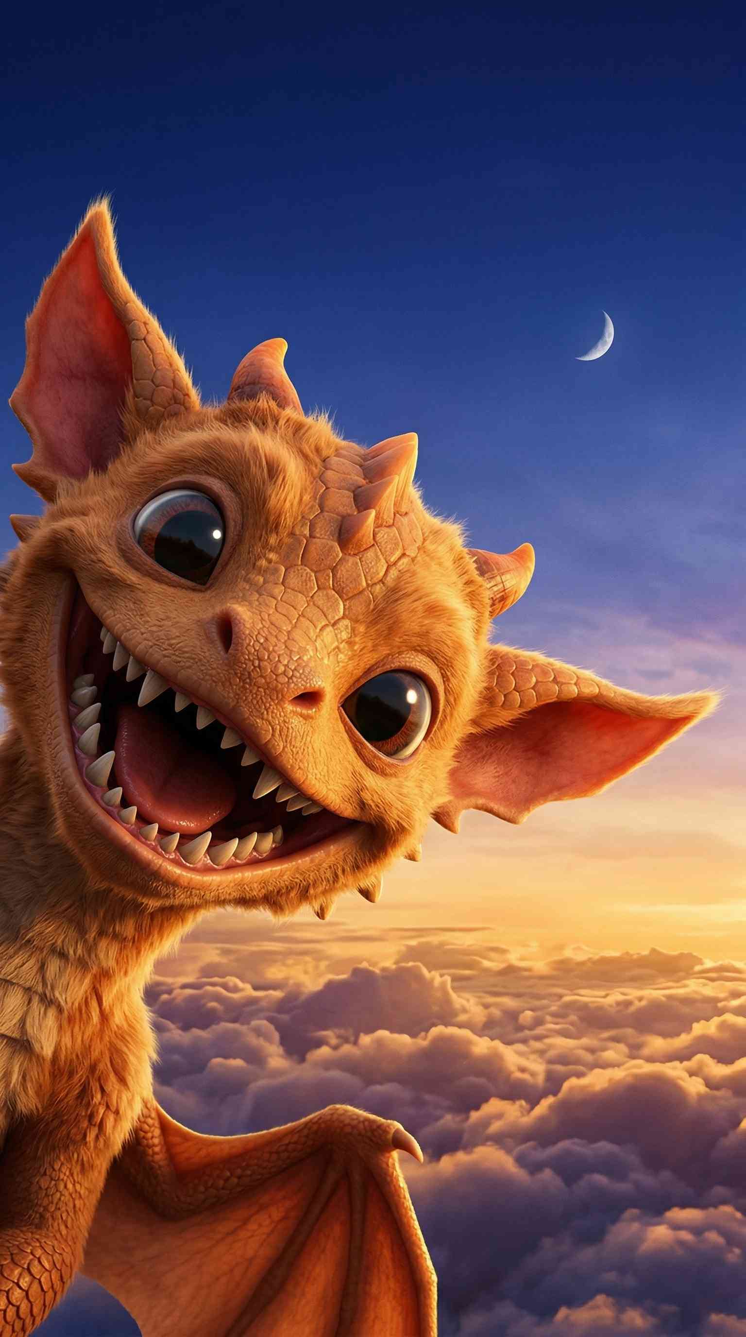 Kleiner Drache im Himmel - 4K Wallpaper