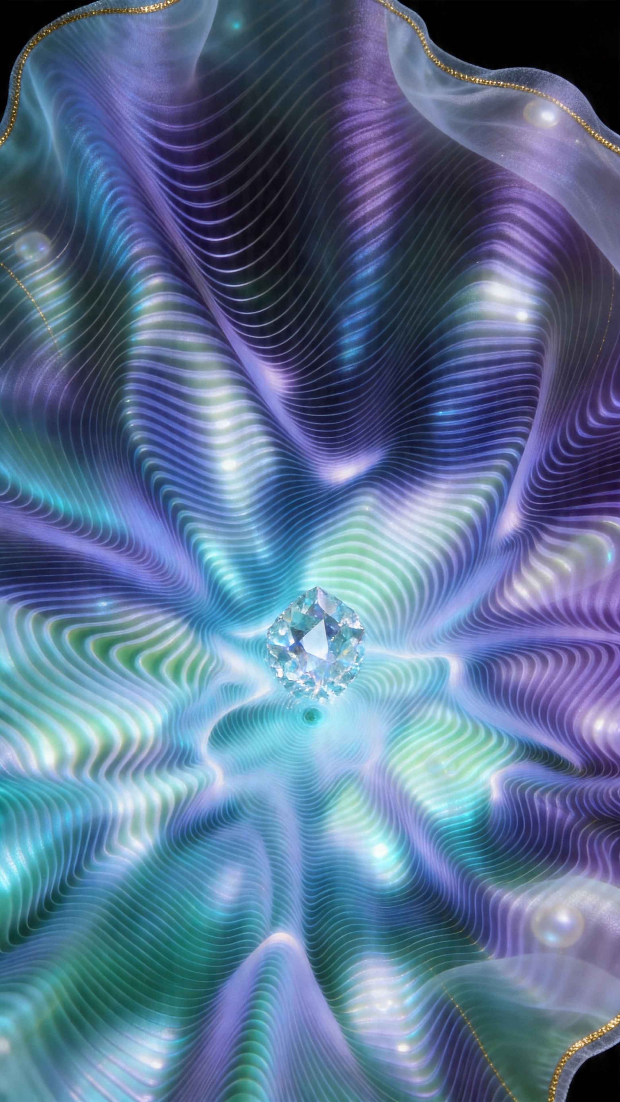 幻彩水晶與絲綢 - 4K 手機背景