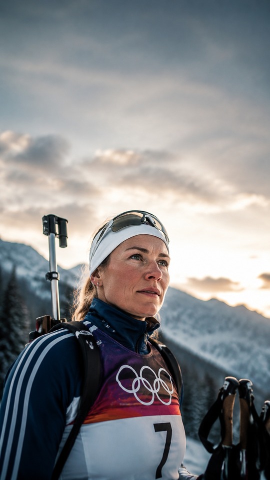 Uschi Disl Biathlon Portrait - 4K Mobile Background
