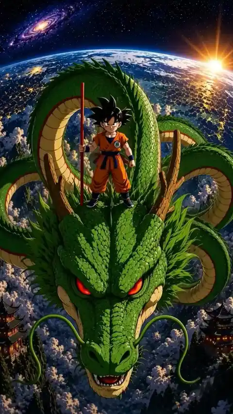 Dragon Ball Goku & Shenron 4K Bewegliches Wallpaper