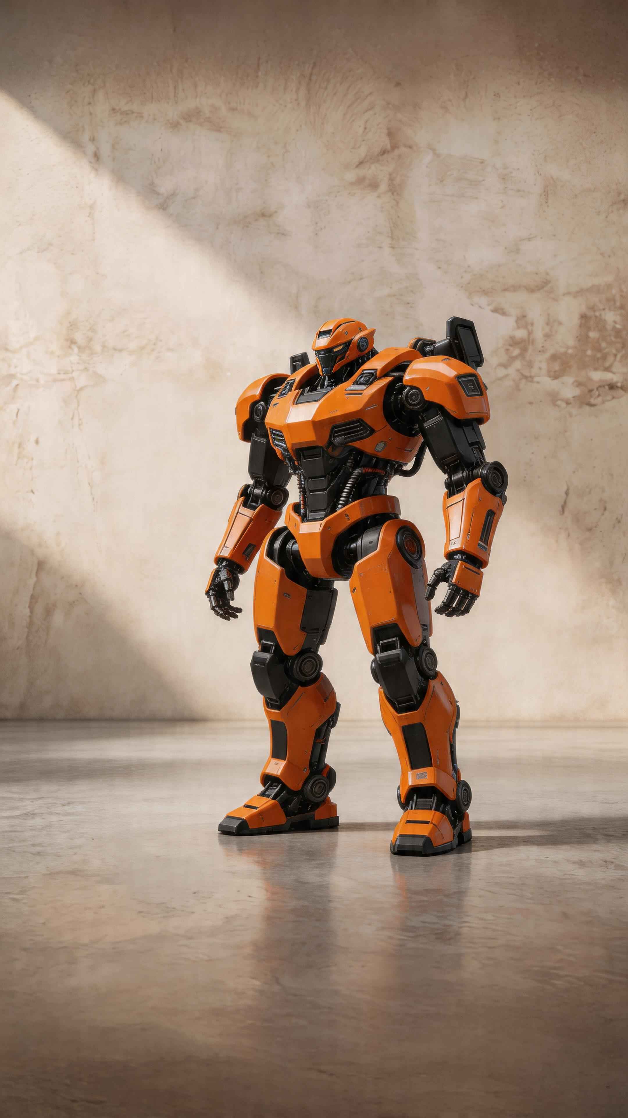 Orange Futuristic Mecha - 4K Wallpaper