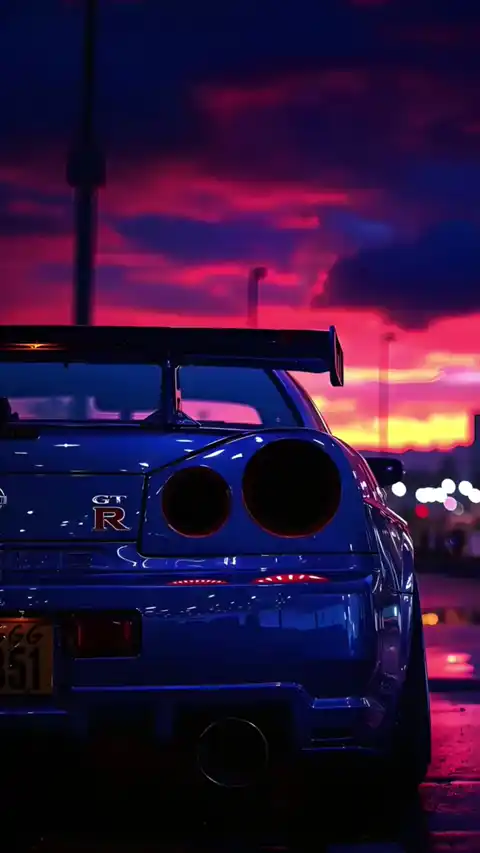 닛산 스카이라인 GT-R R34 노을 - 움직이는 배경화면