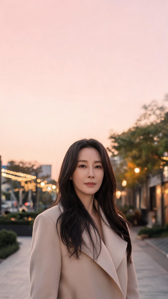 Go Hyun-jung Urban Sunset Portrait - 4K Wallpaper