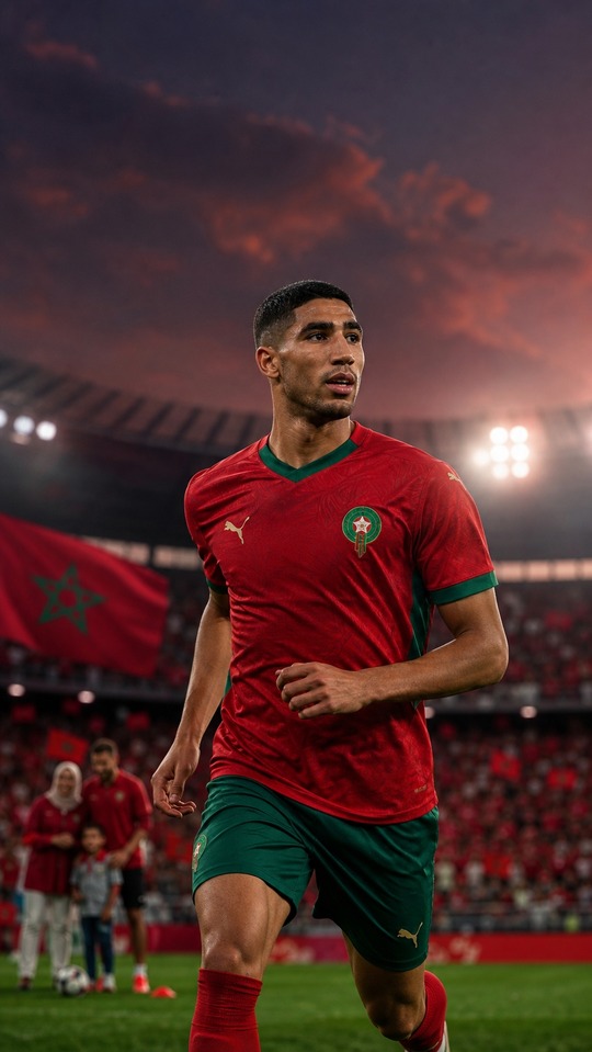 Achraf Hakimi Morocco Football - 4K Wallpaper