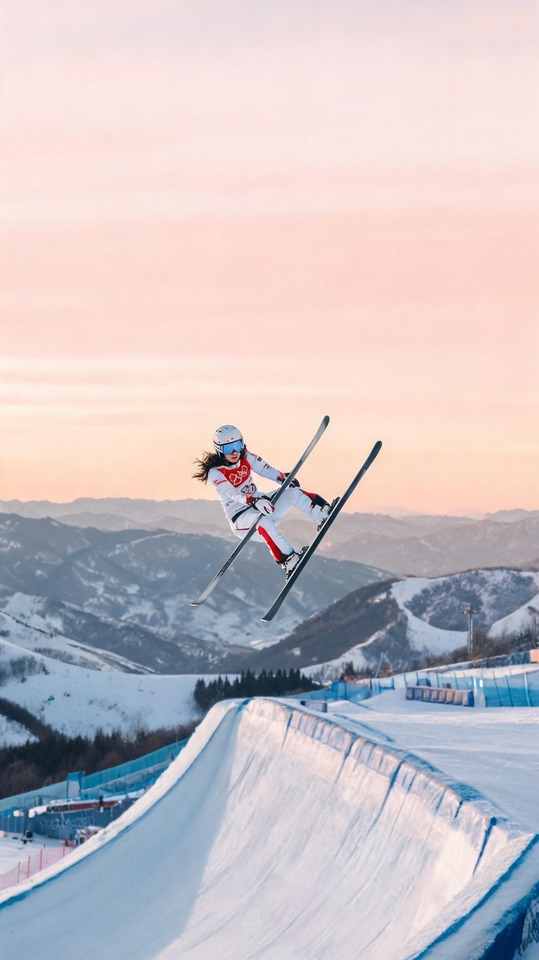 Eileen Gu Skiing - Handy Wallpaper 4K