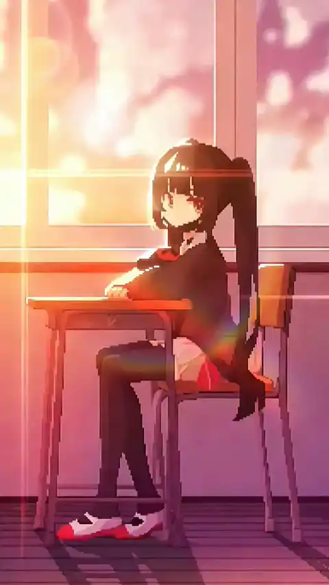 Anime School Girl Pixel Art - 4K Live Wallpaper