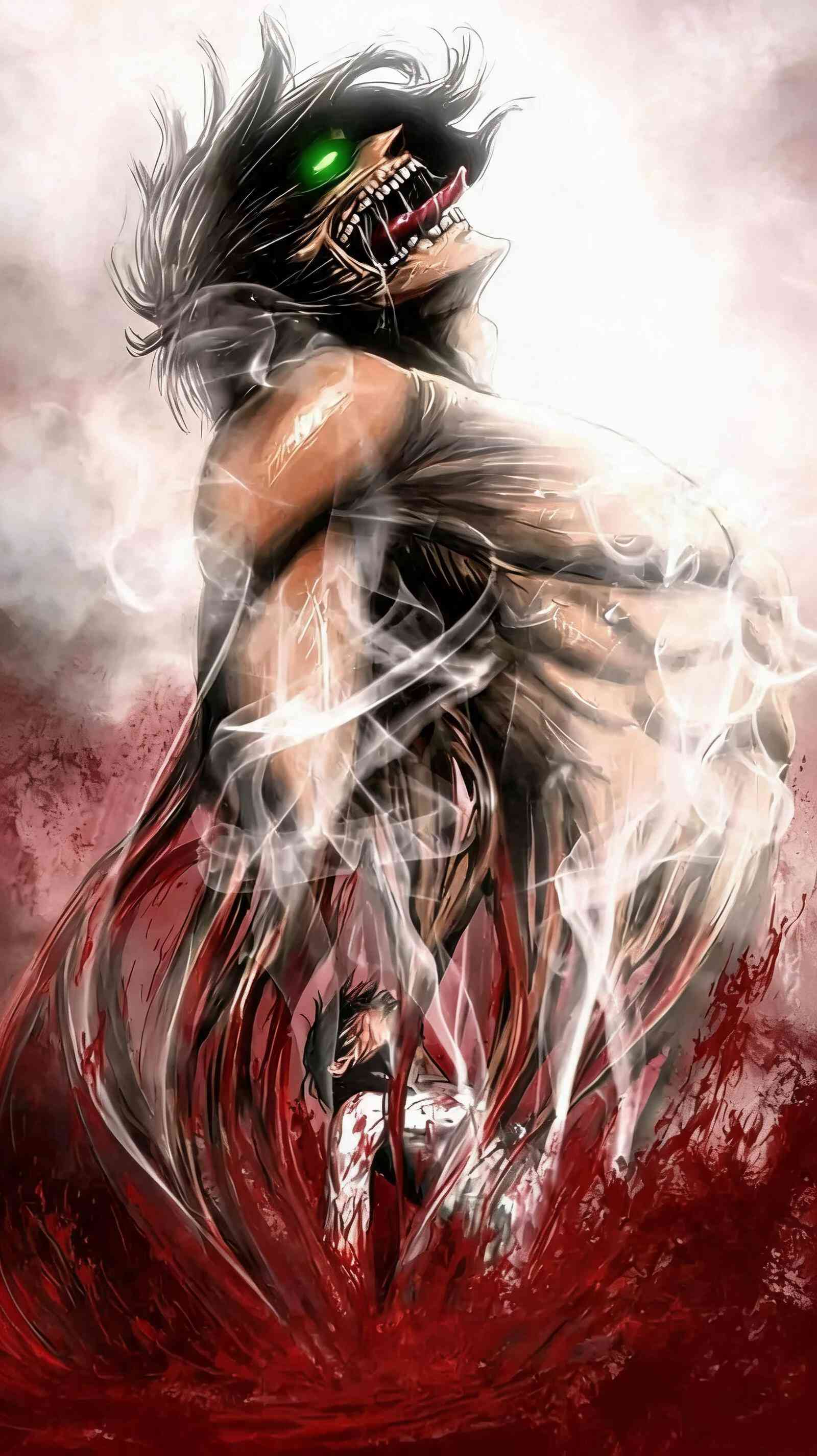 Attack on Titan Eren Yeager Jaw Titan 4K Wallpaper for Mobile