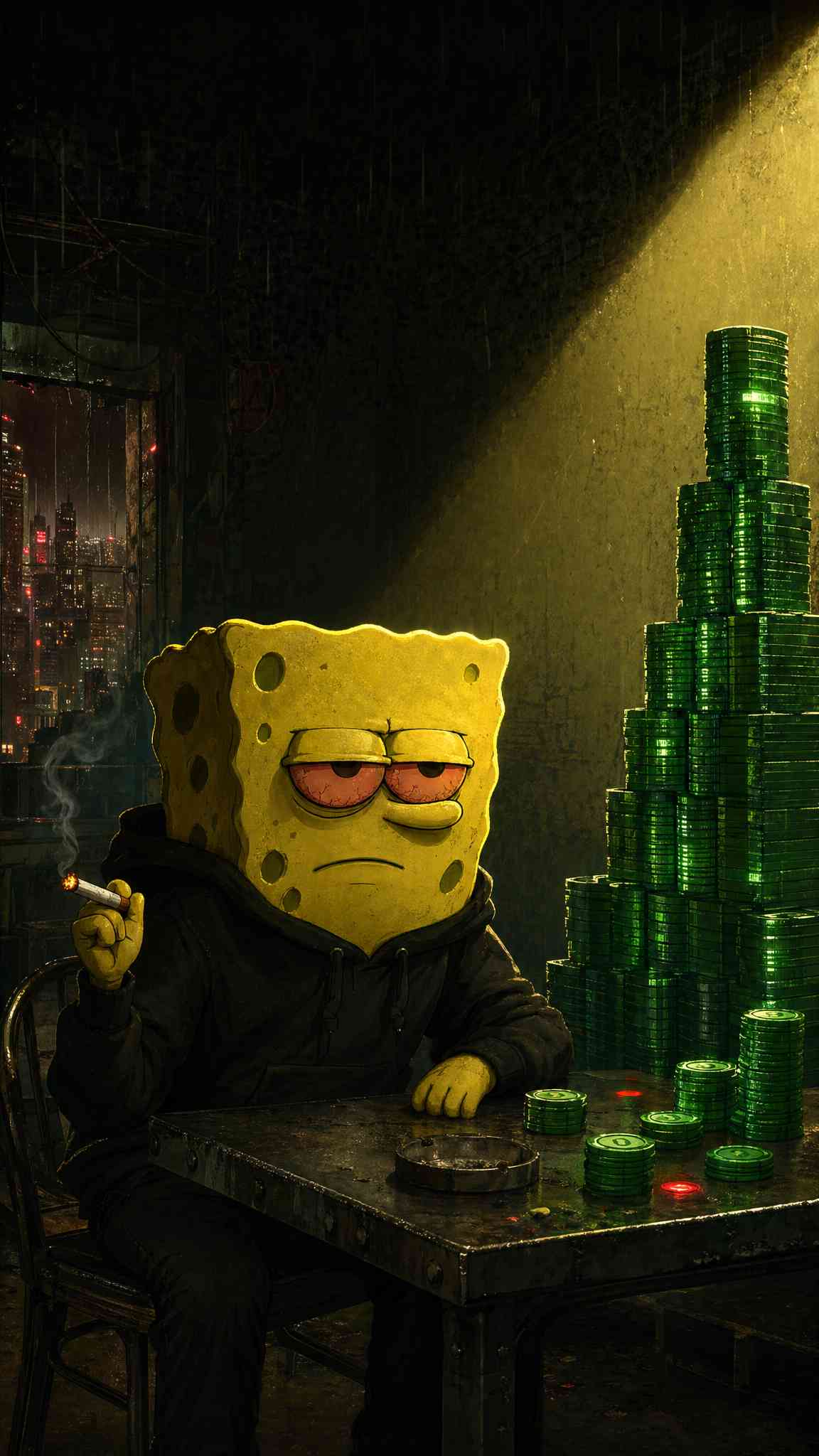 Spongebob Gangster 4K Phone Wallpaper