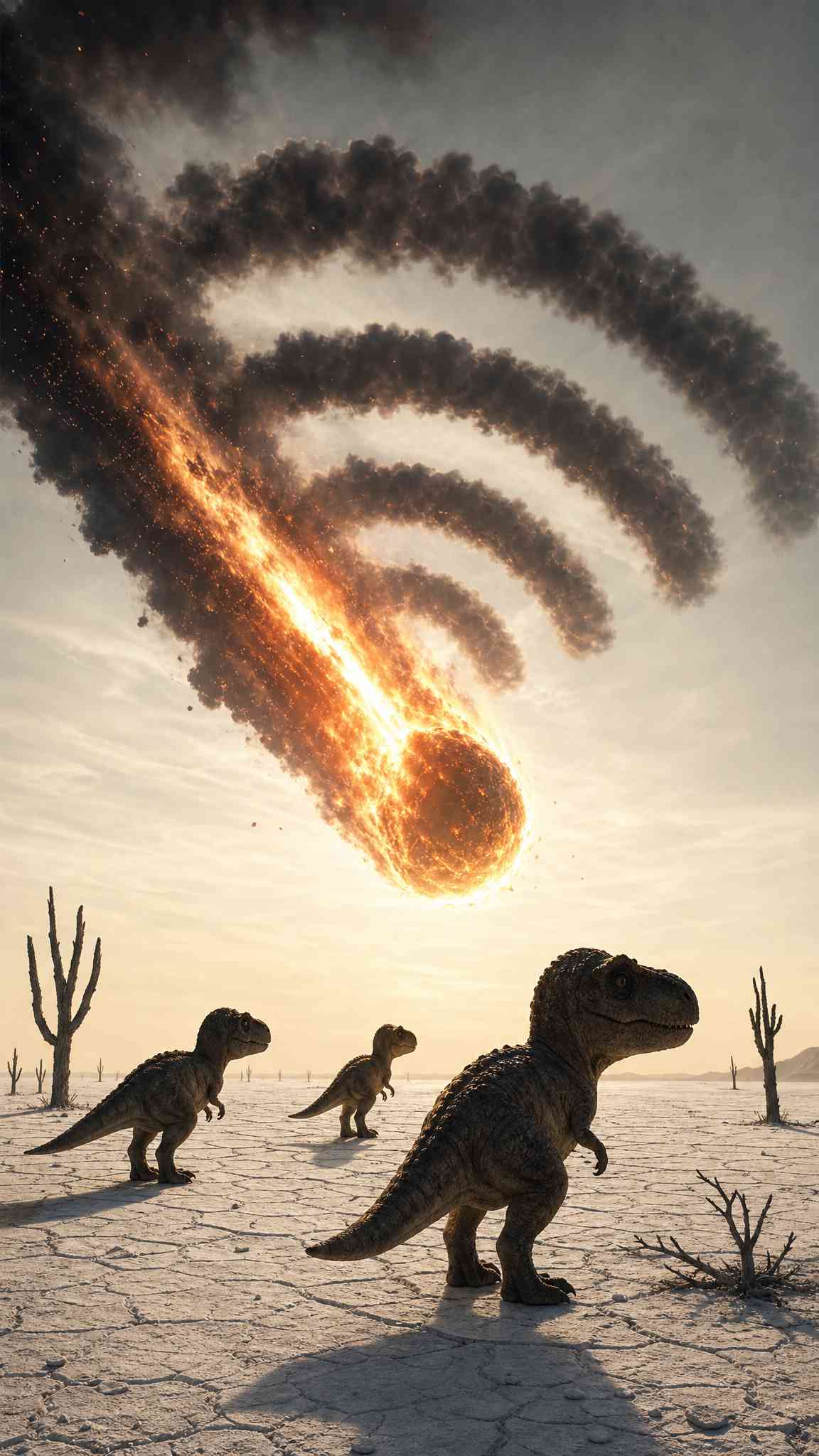 T-Rex Dinosaur Meteor Strike - 4K Wallpapers