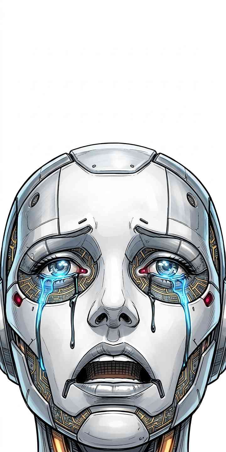 Trauriger Android Roboter - 4K Wallpaper