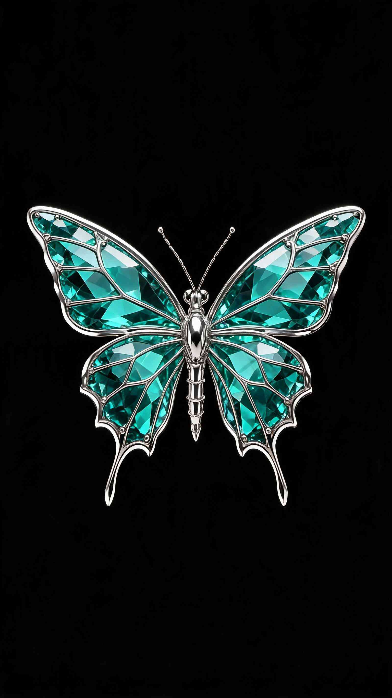 Emerald Crystal Butterfly Jewelry - 4K Wallpaper