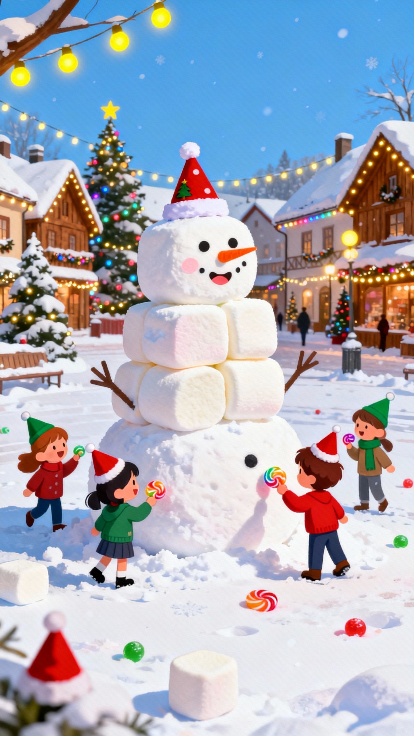 Marshmallow Schneemann - 4K Wallpaper