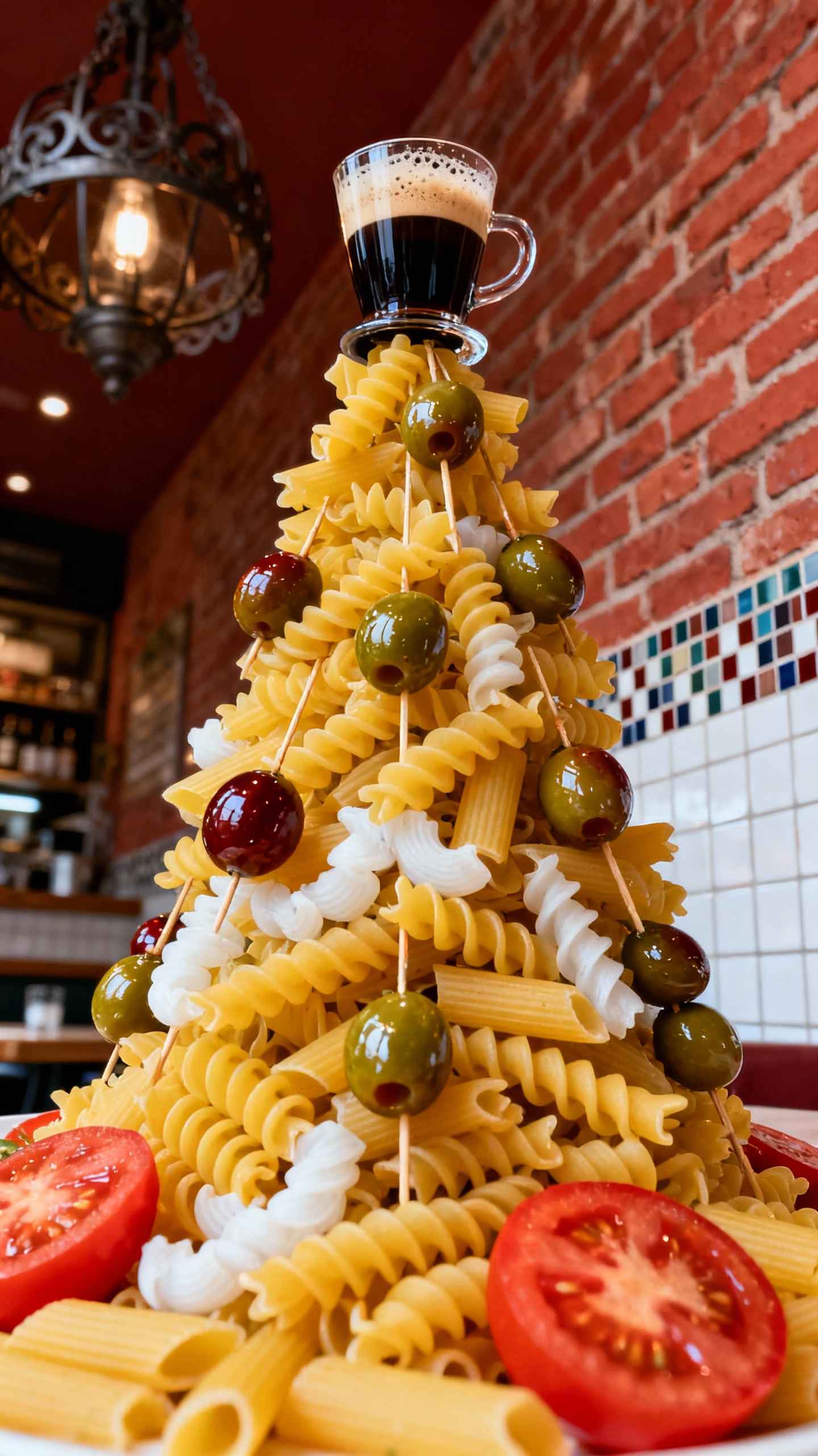 Pasta Weihnachtsbaum - 4K Hintergrundbild