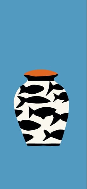 Jarrón de Peces Minimalista - Fondos para Celular
