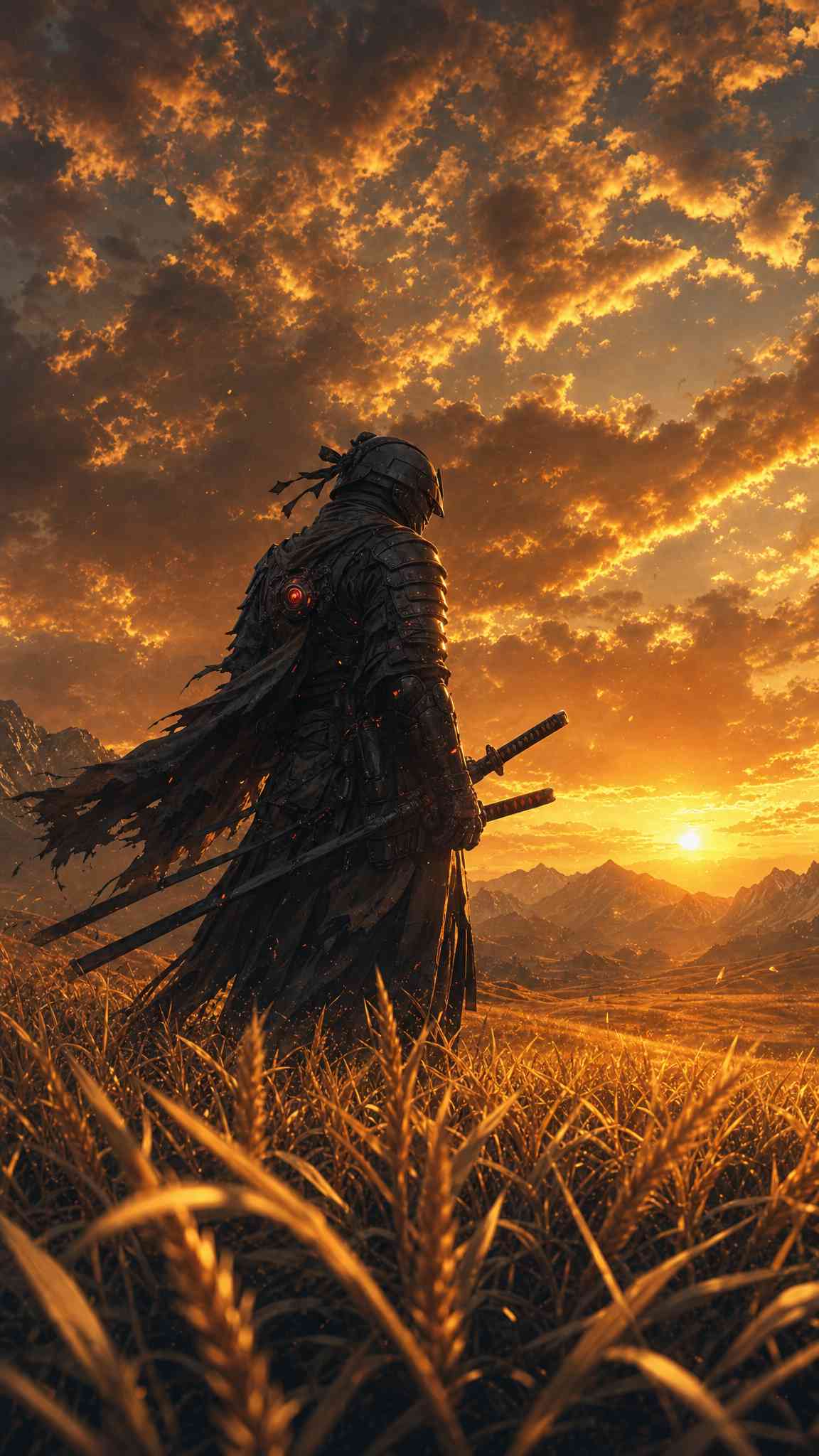 Armored Samurai Warrior - 4K Mobile Wallpaper