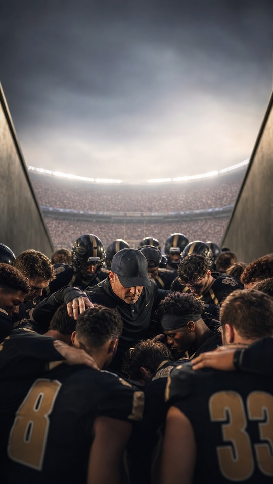 Team Building Football Huddle - 4K Wallpaper