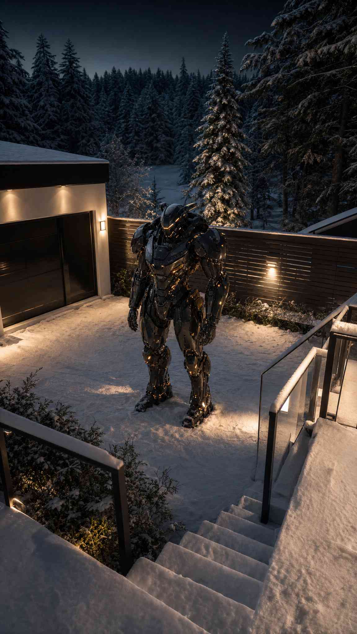 Heavy Mecha Winter Armor - 4K Wallpaper