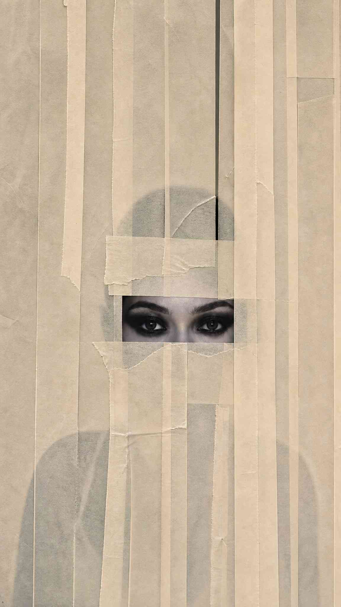Abstract Woman Eyes Collage - 4K Phone Background