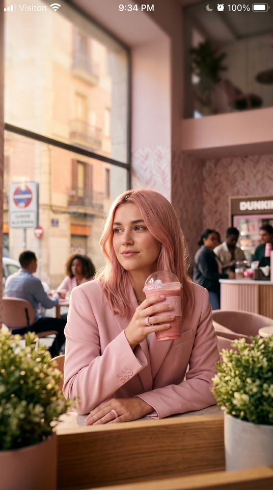 Pink Aesthetic Kylie Jenner Dunkin Style - 4K Wallpaper