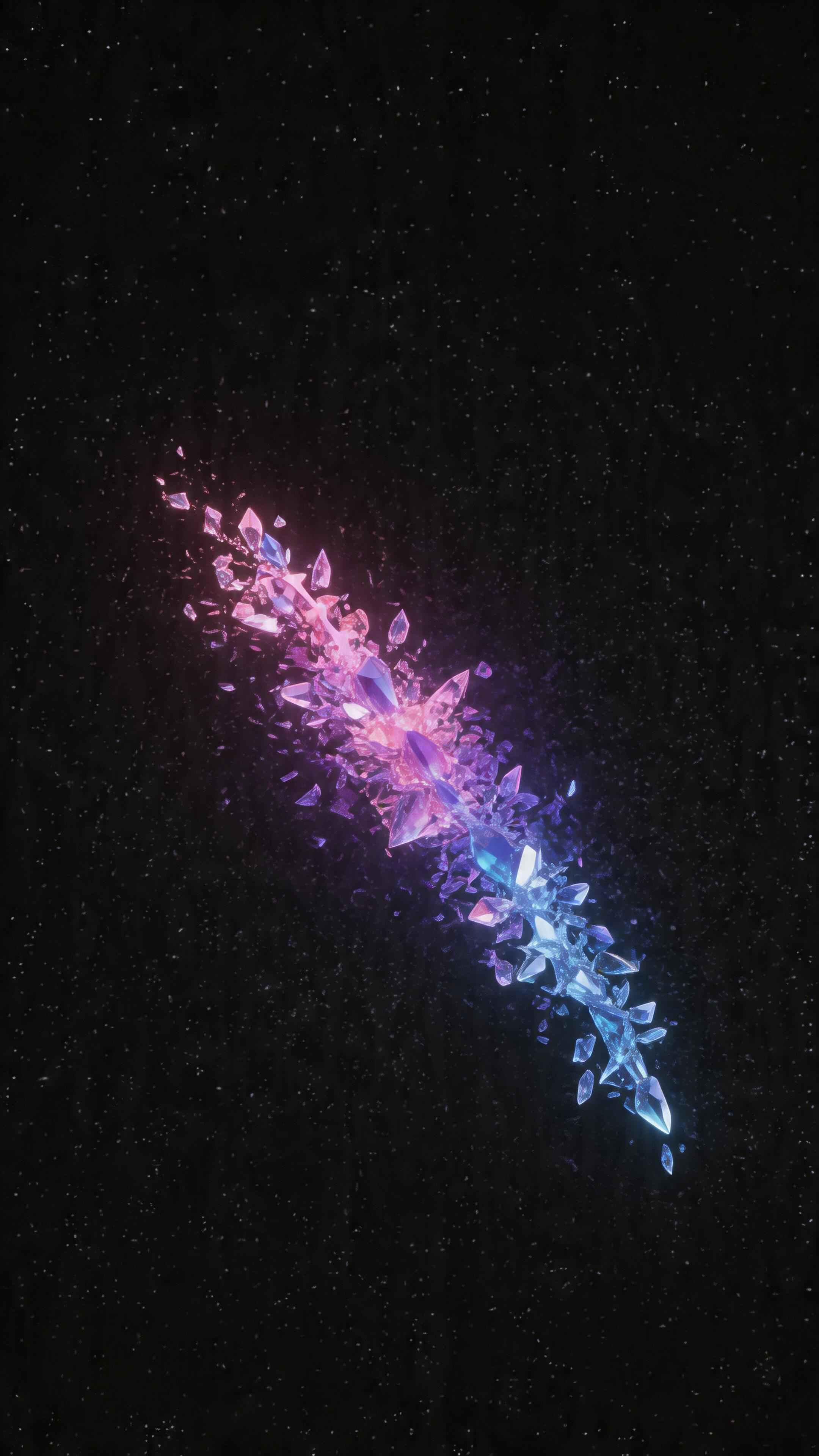 Abstract Neon Crystals - 4K Phone Background