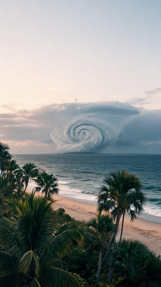 Tropics Spiral Storm Cloud - 4K Phone Wallpaper