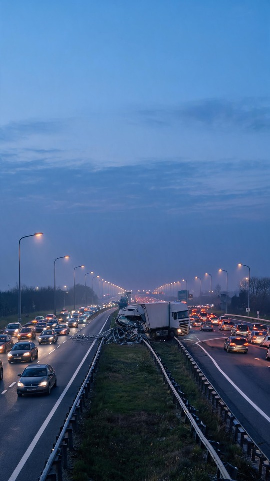 Terre-plein central Autoroute Accident - Fonds d'écran 4K