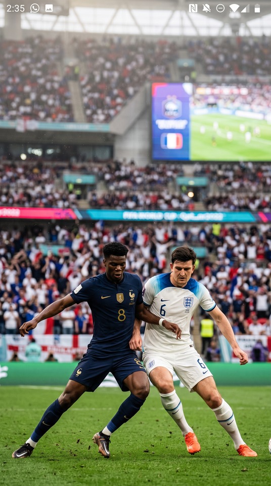 France vs England World Cup Action - 4K Mobile Wallpaper