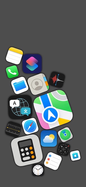iOS App Icons Scattered Minimalist - 4K Wallpaper